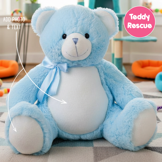 Personalised Large Blue Teddy Bear