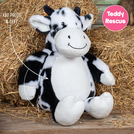 Personalised Large Cow Teddy Bear