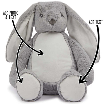 Personalised Large Grey Bunny Teddy
