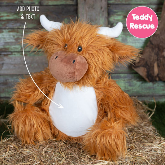 Personalised Large Highland Cow Teddy Bear