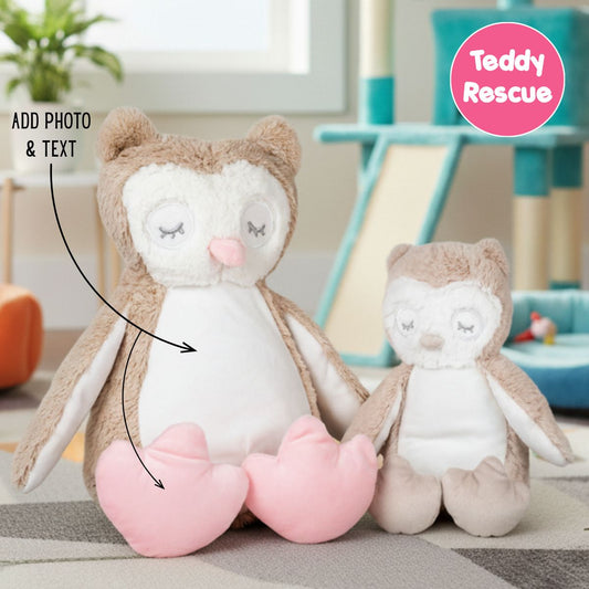 Personalised Large Owl Teddy Bear