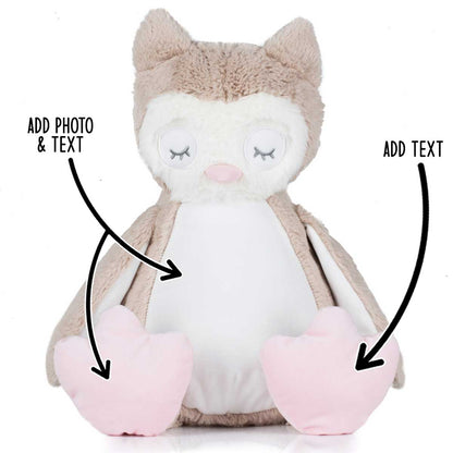 Personalised Large Owl Teddy Bear