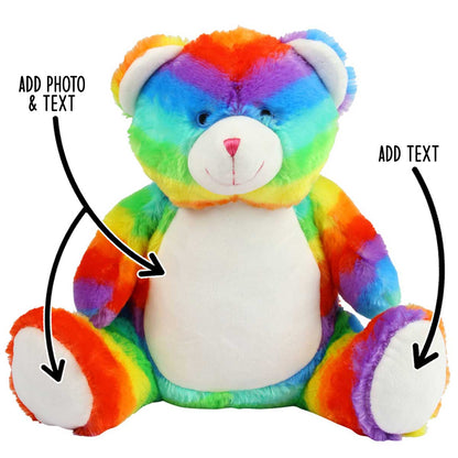 Personalised Large Rainbow Teddy Bear