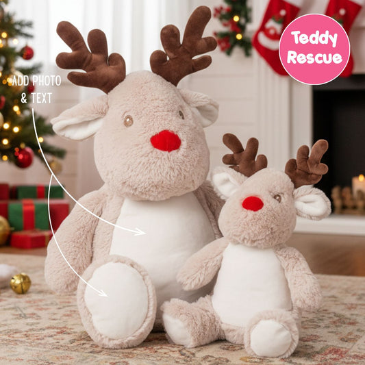 Personalised Large Reindeer Teddy Bear