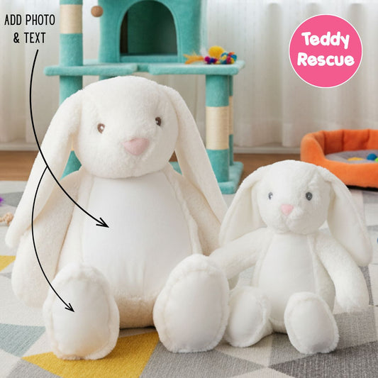 Personalised Large White Bunny Teddy