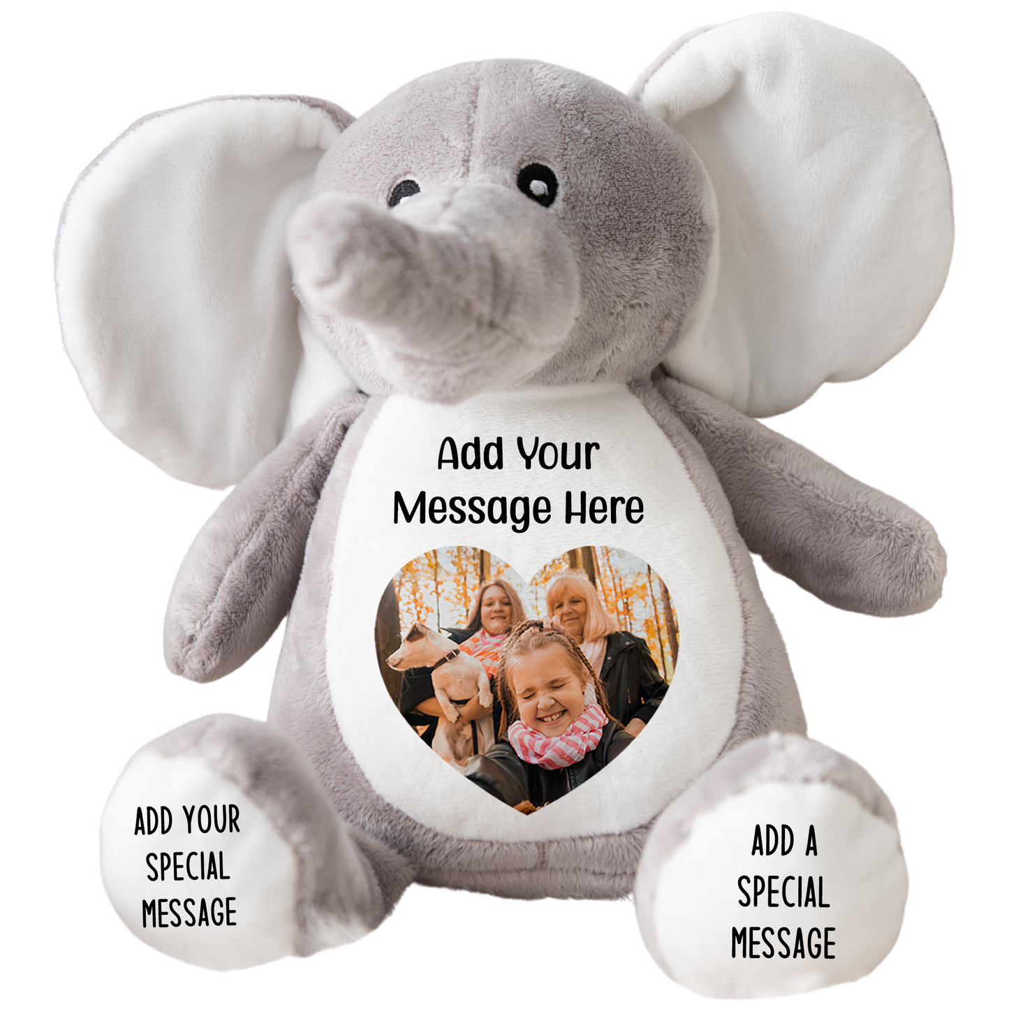 Design a Personalised Elephant Teddy – Add Your Photo, Name or Message