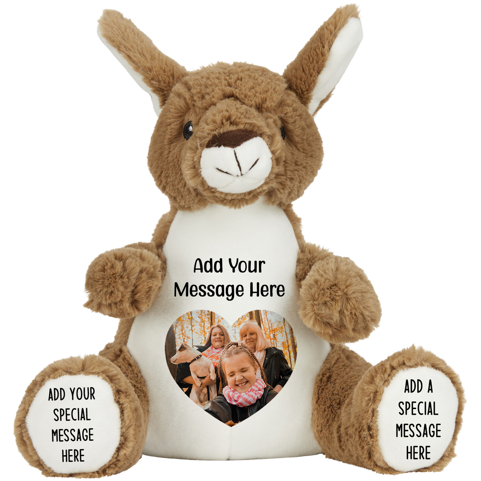 Personalised Kangaroo Teddy – Add Your Photo, Name or Message – Teddy ...