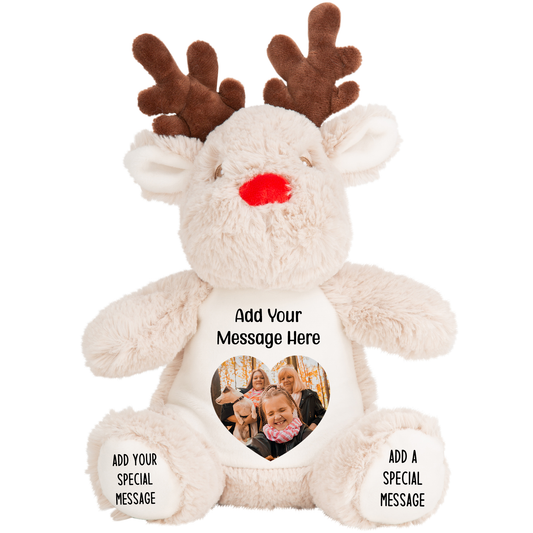 Design a Personalised Reindeer Teddy – Add Your Photo, Name or Message