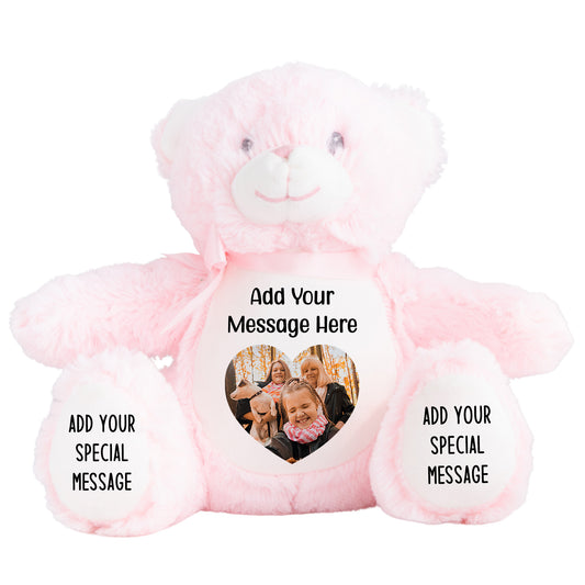 Design a Personalised Pink Teddy Bear – Add Your Photo, Name or Message