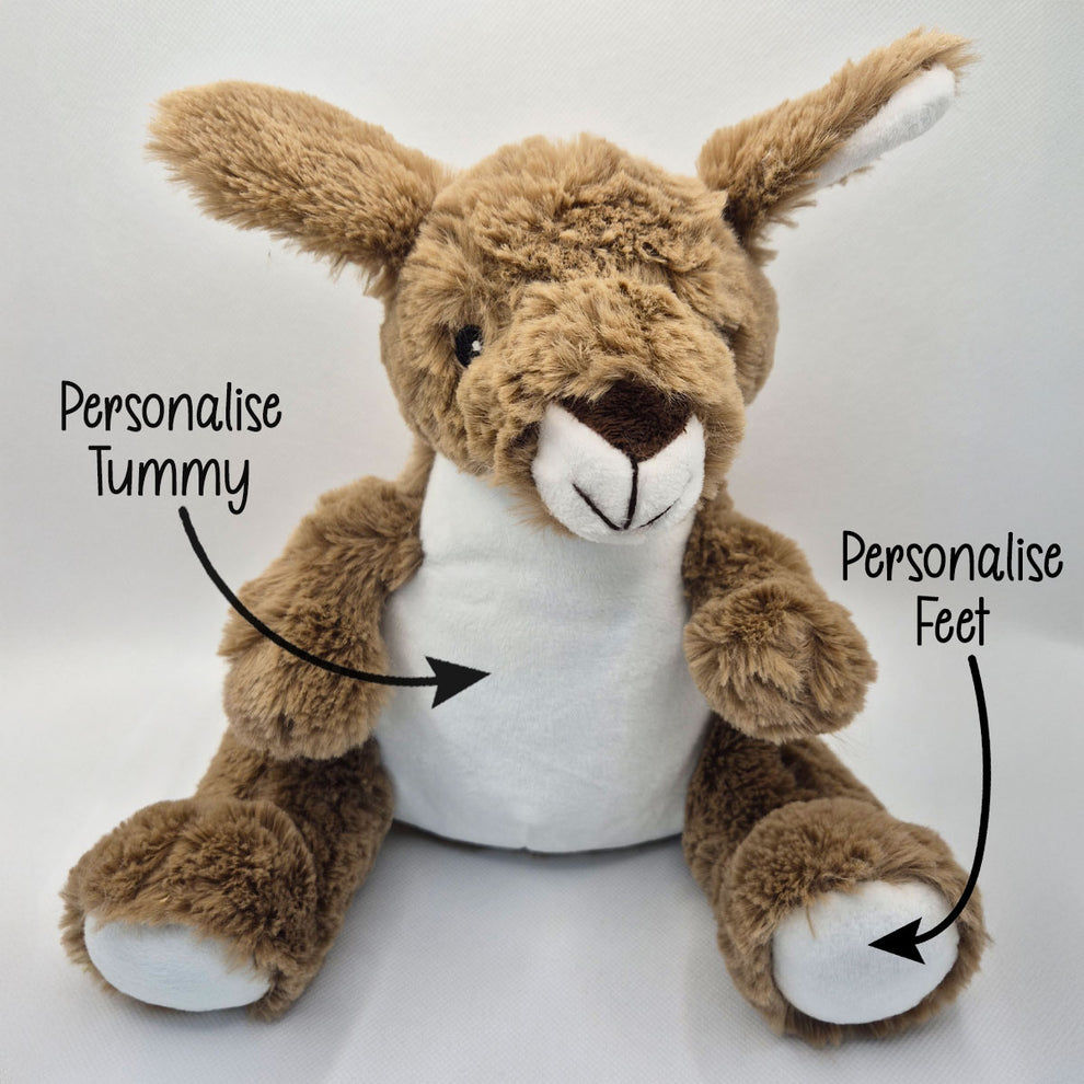 Personalised Kangaroo Teddy – Add Your Photo, Name or Message – Teddy ...