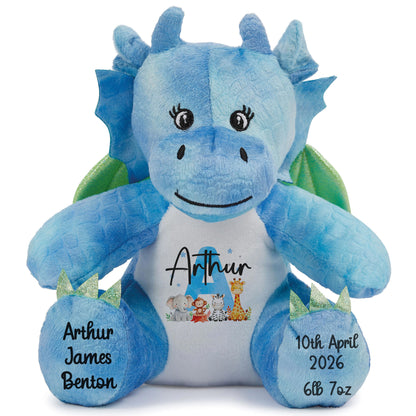 blue dragon teddy personalised teddy bear