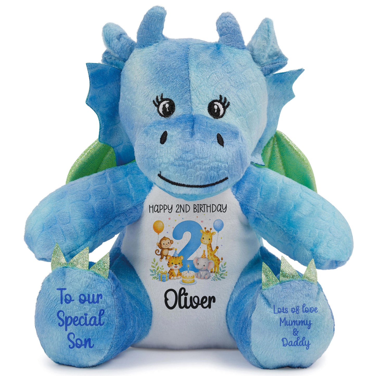 blue dragon teddy personalised teddy bear