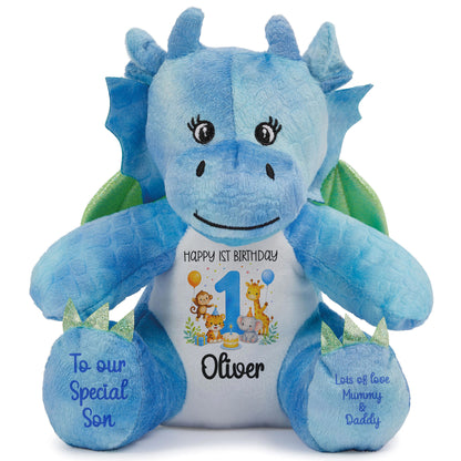 blue dragon teddy personalised teddy bear