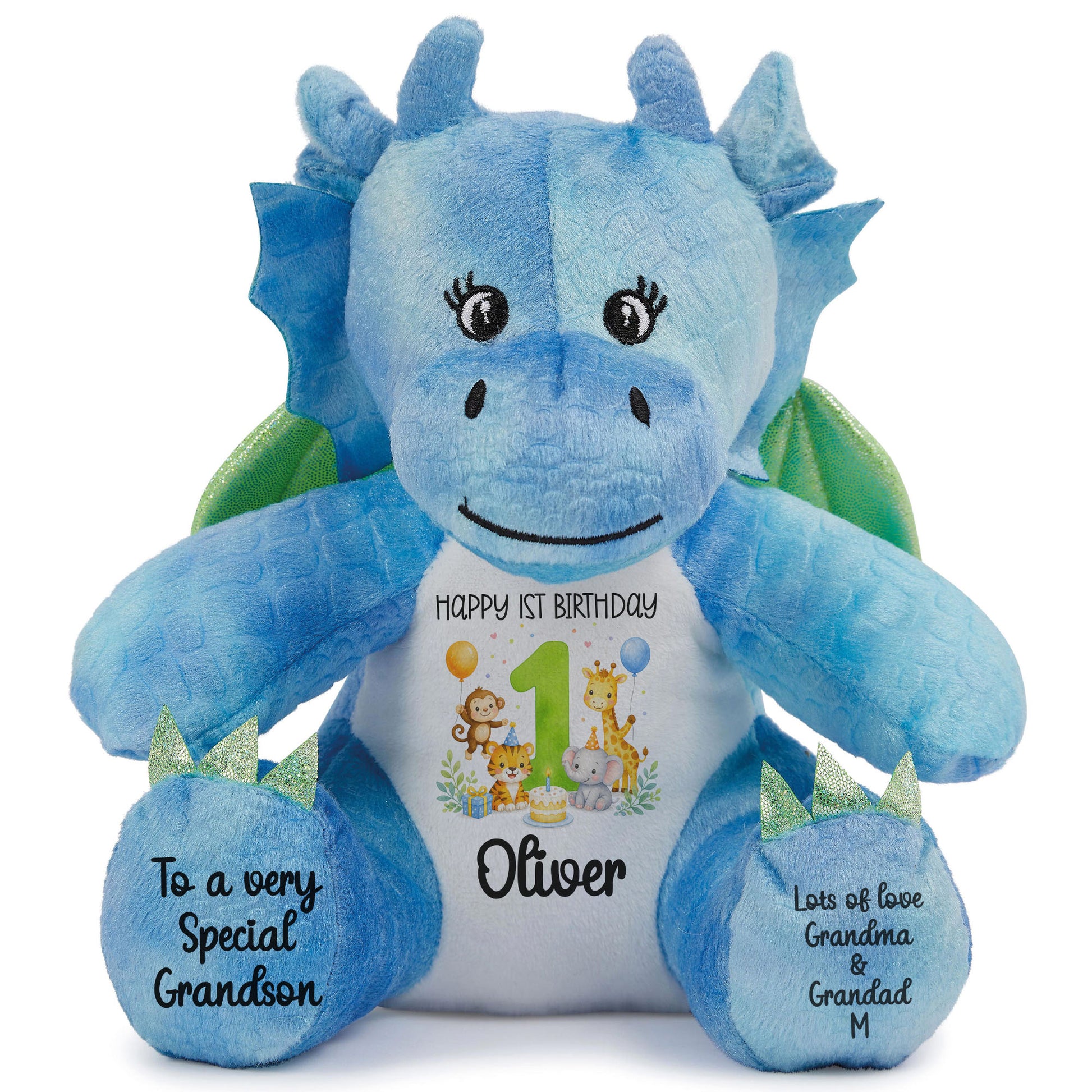 blue dragon teddy personalised teddy bear