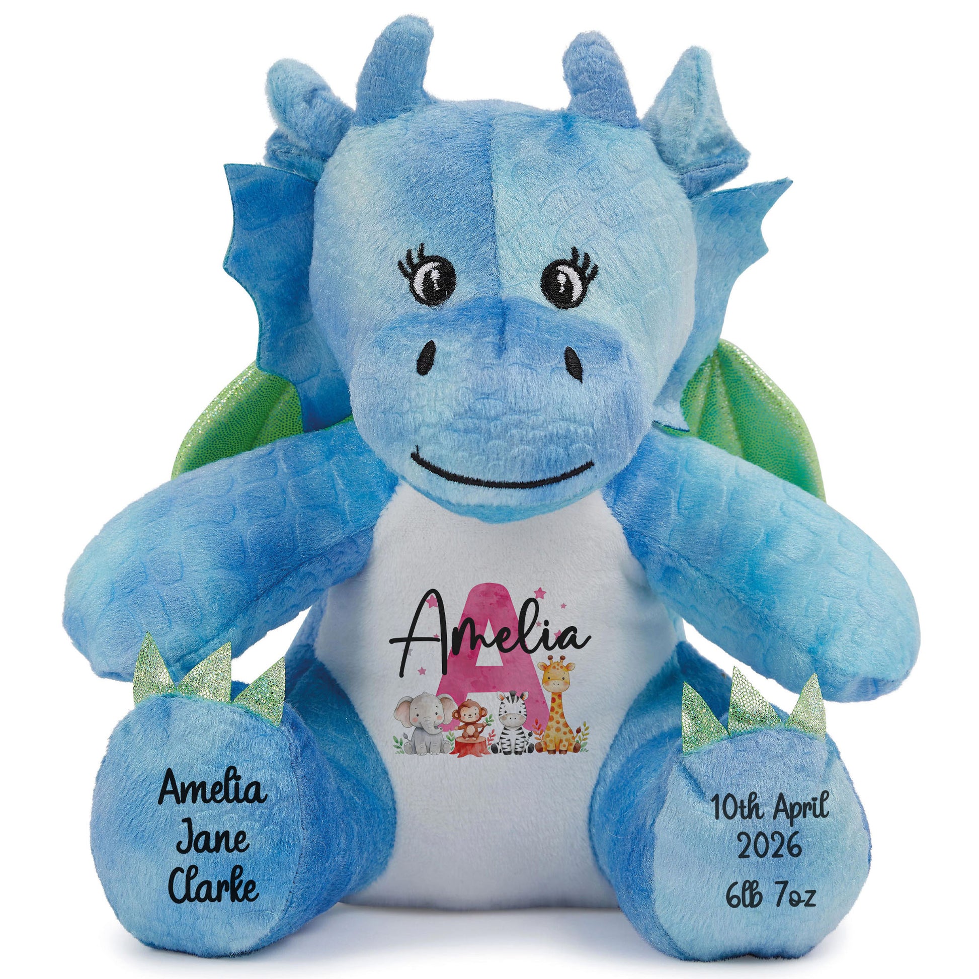 blue dragon teddy personalised teddy bear