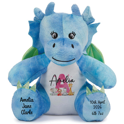 blue dragon teddy personalised teddy bear