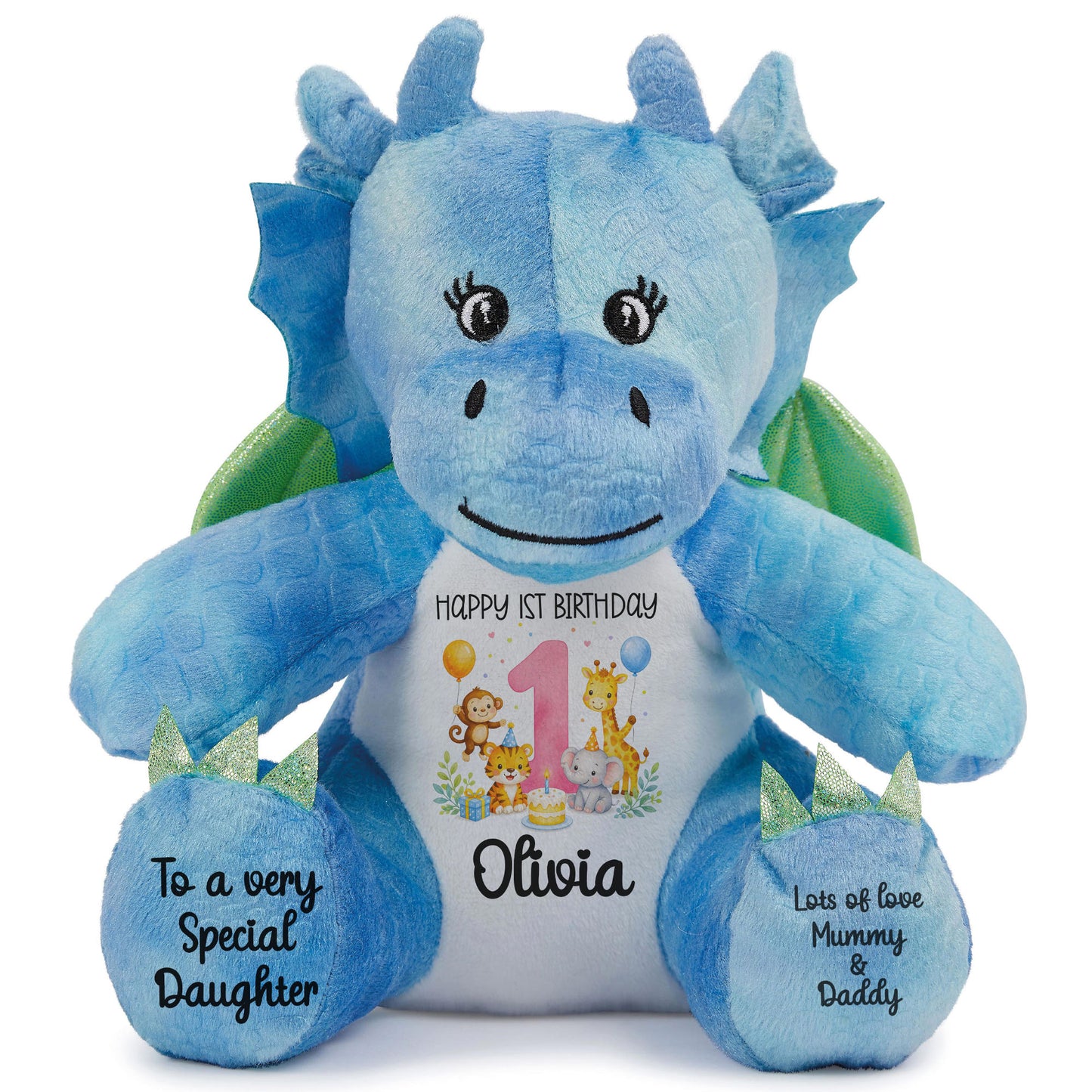 blue dragon teddy personalised teddy bear