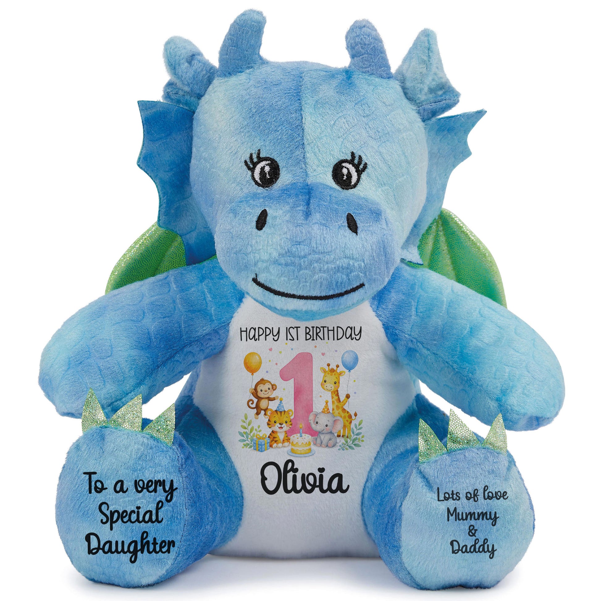 blue dragon teddy personalised teddy bear