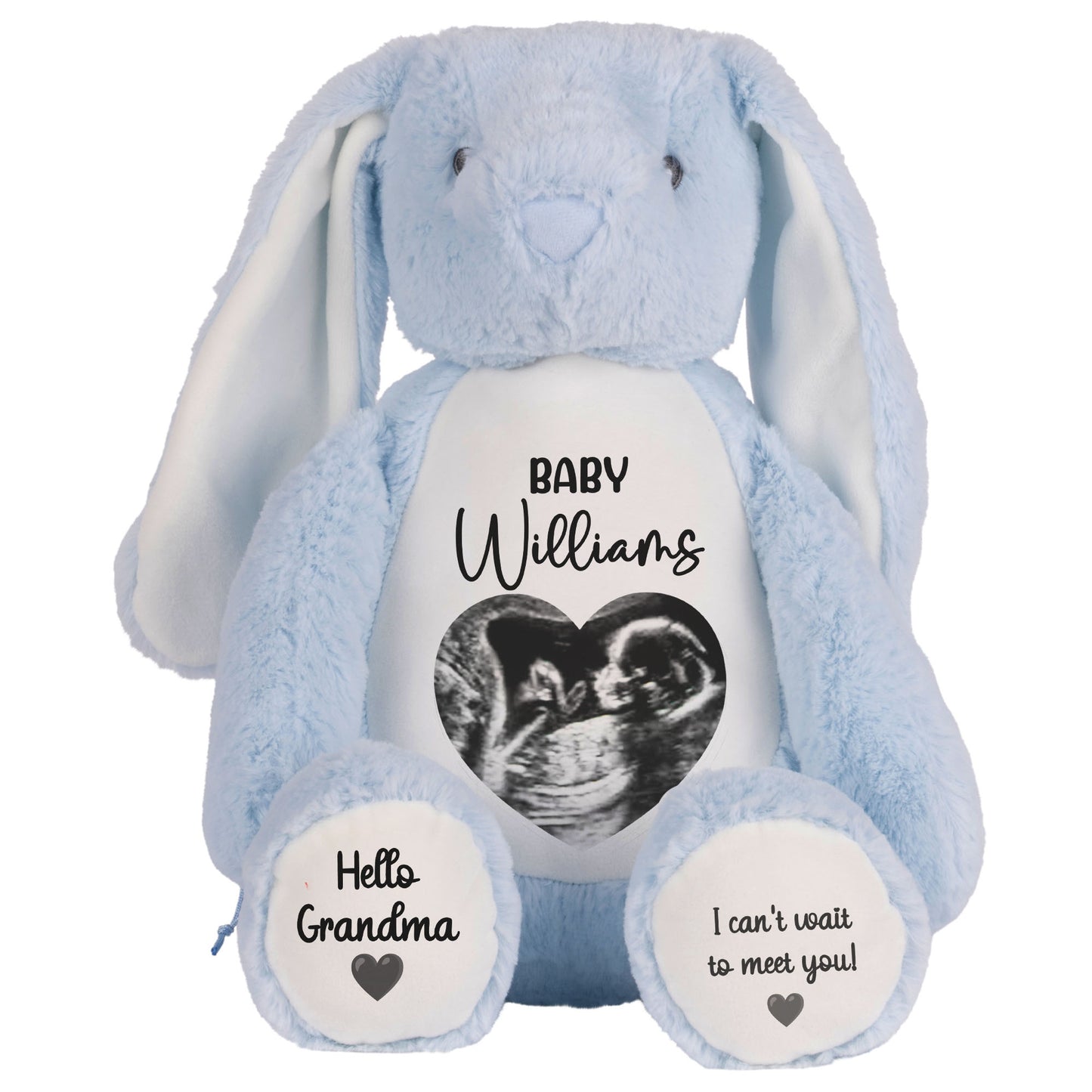 blue bunny teddy personalised teddy bear