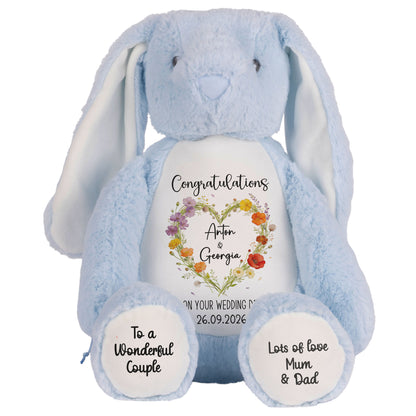 blue bunny teddy personalised teddy bear