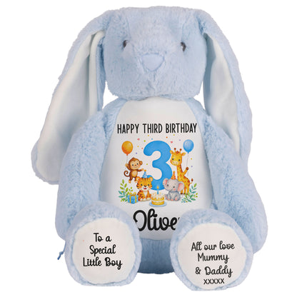 blue bunny teddy personalised teddy bear