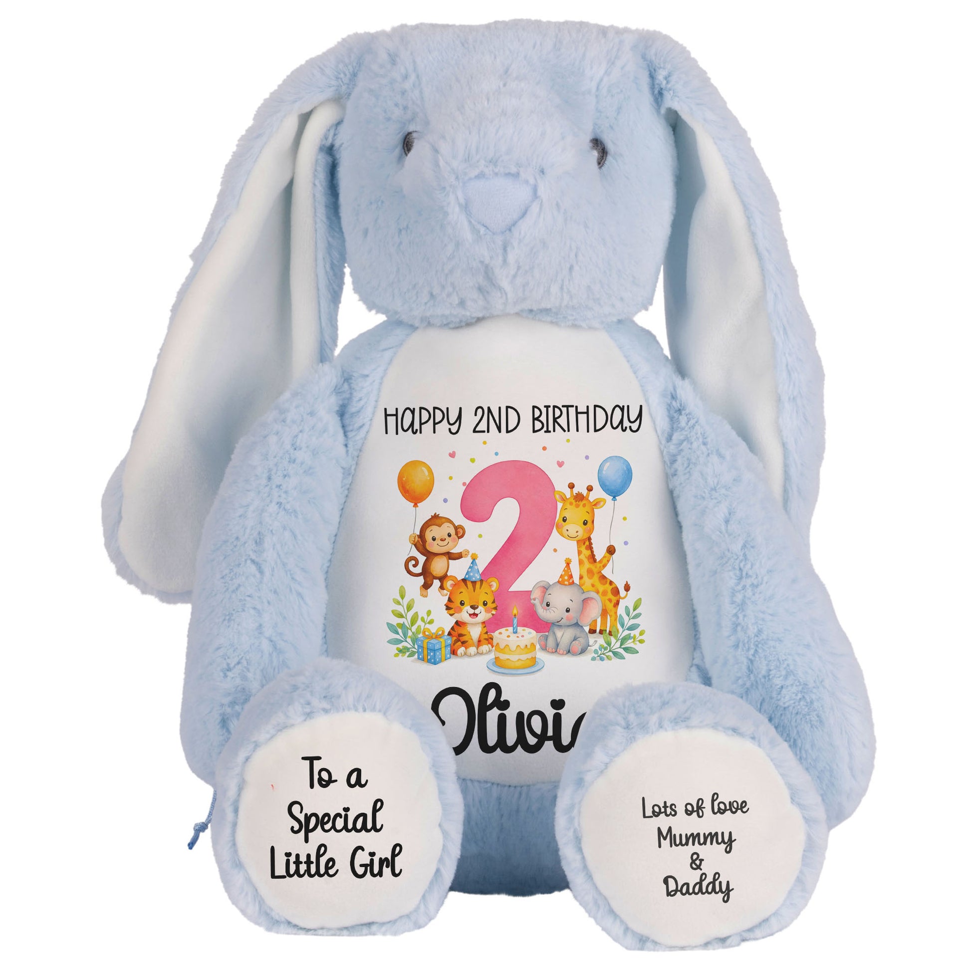 blue bunny teddy personalised teddy bear