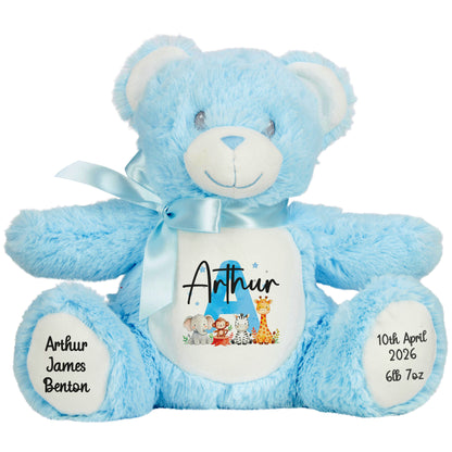 blue teddy bear personalised teddy bear