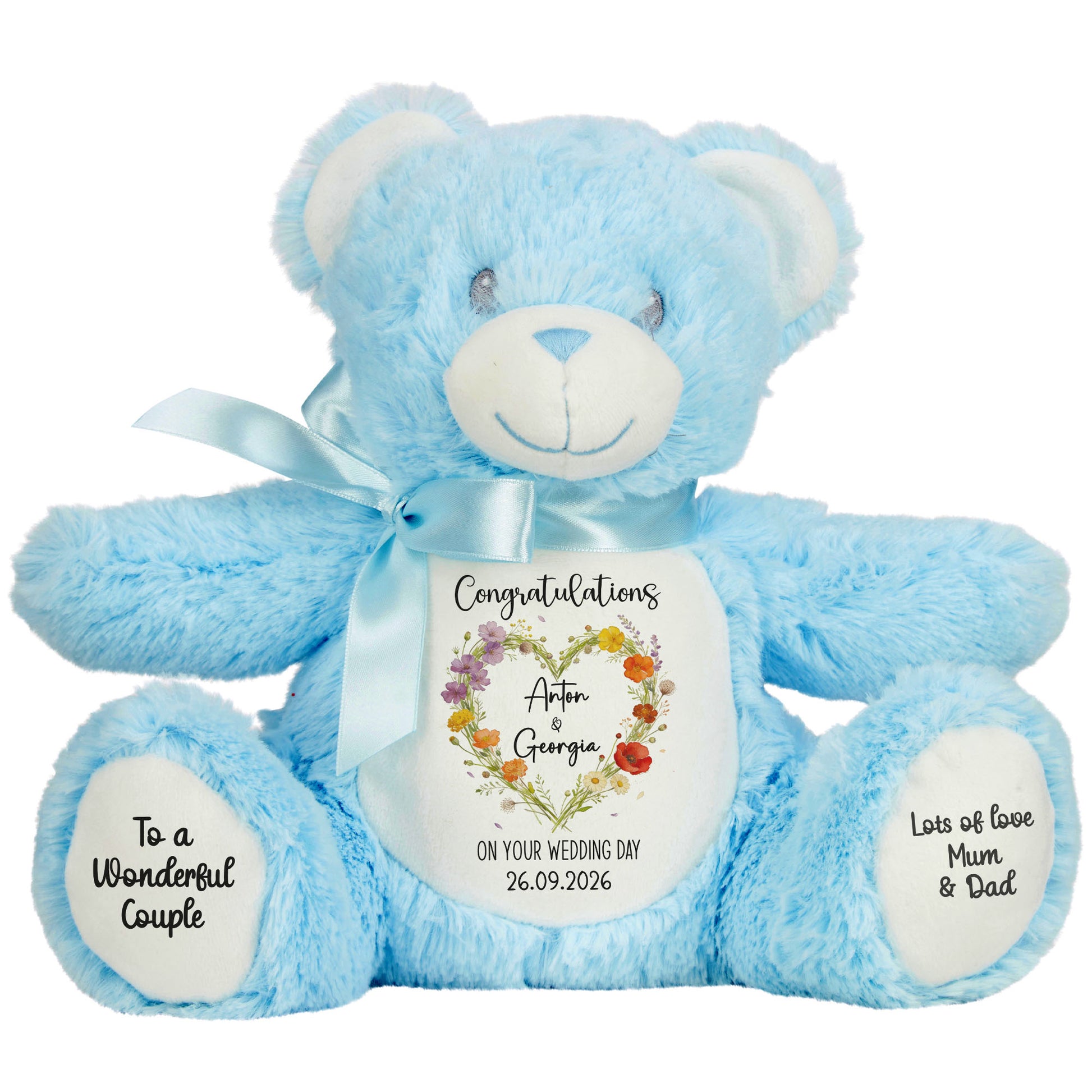 blue teddy bear personalised teddy bear