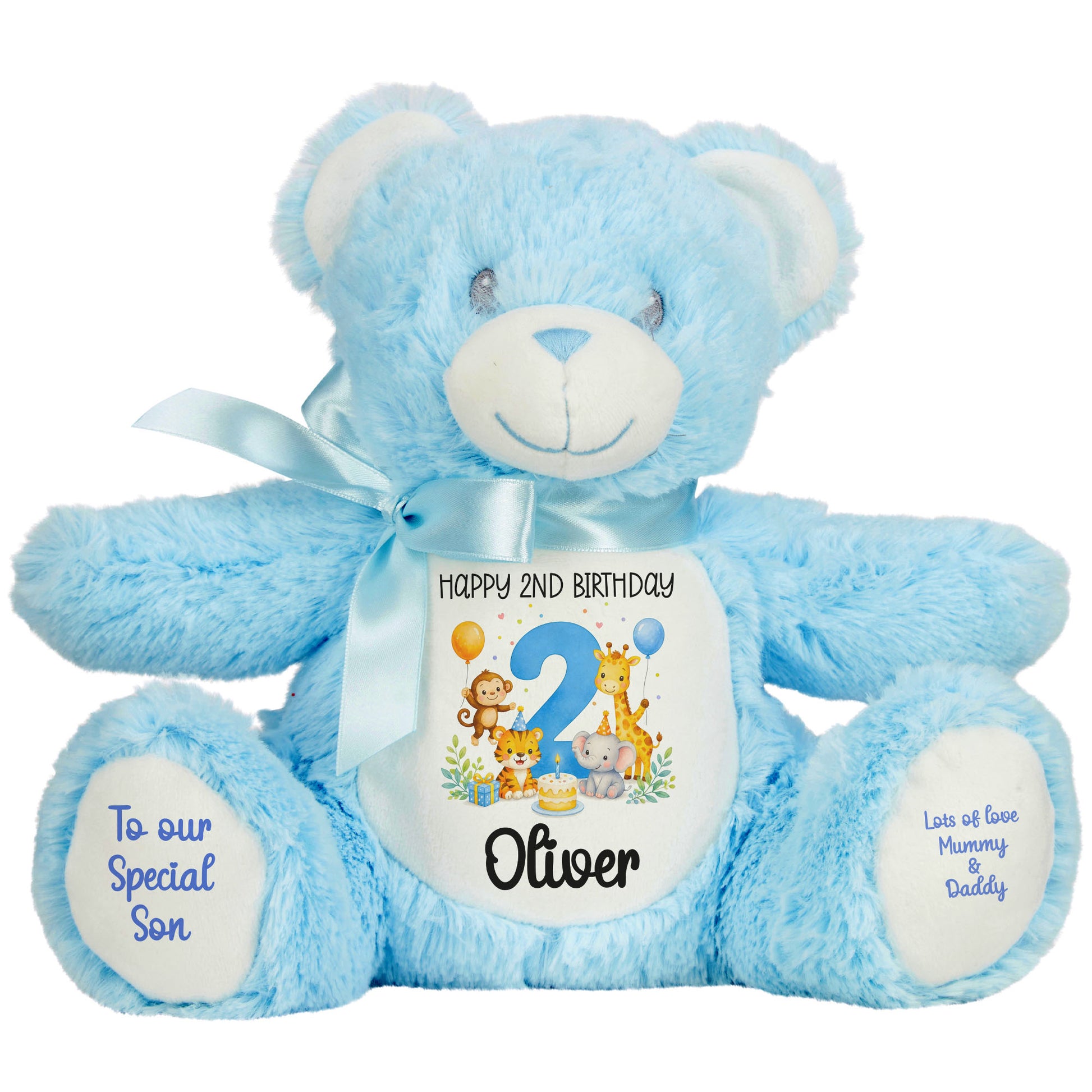 blue teddy bear personalised teddy bear