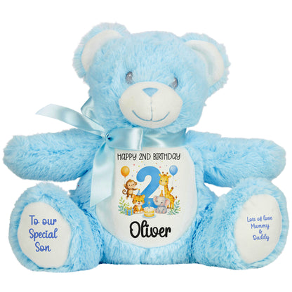blue teddy bear personalised teddy bear