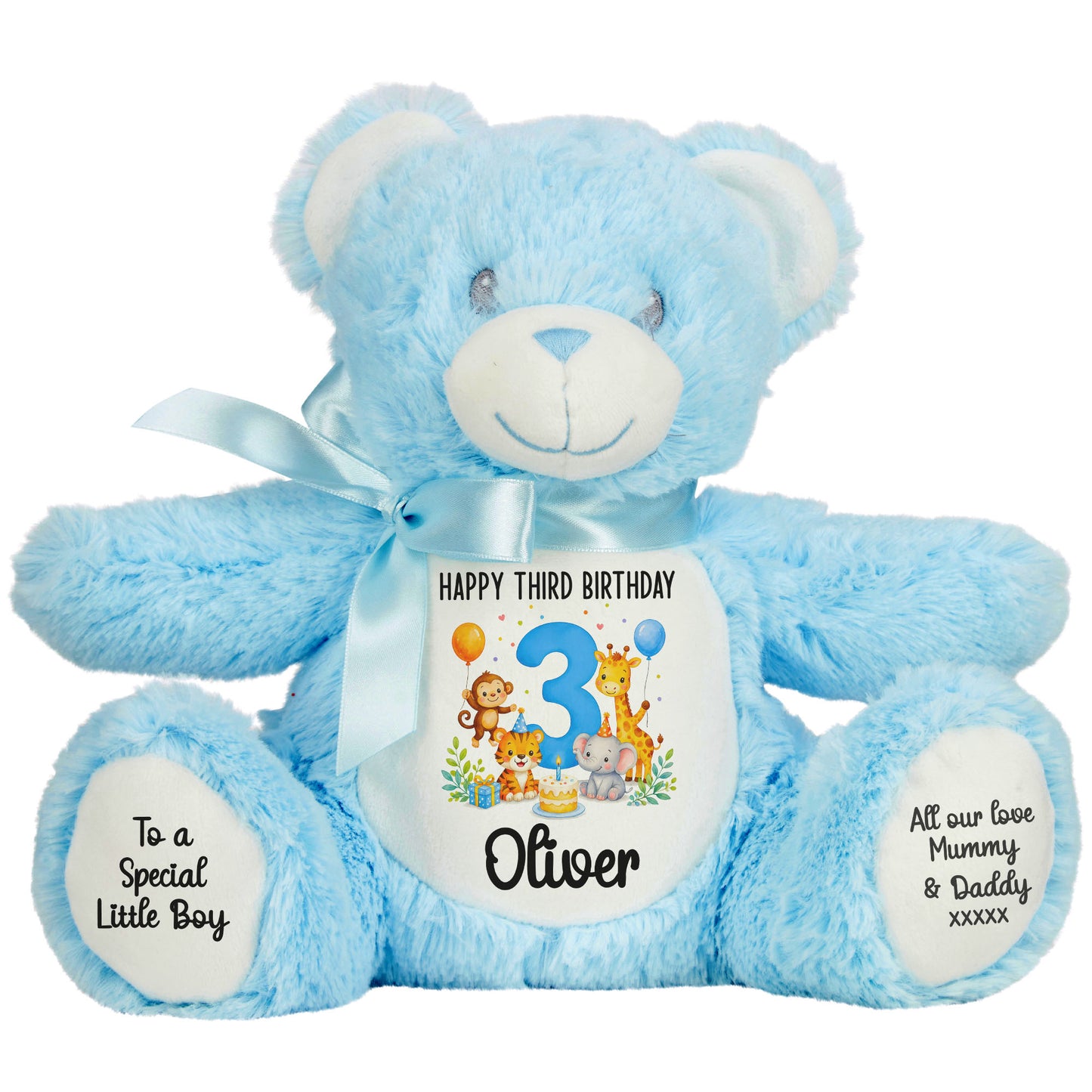 blue teddy bear personalised teddy bear
