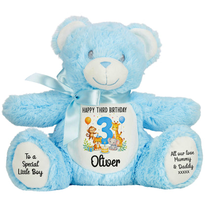blue teddy bear personalised teddy bear