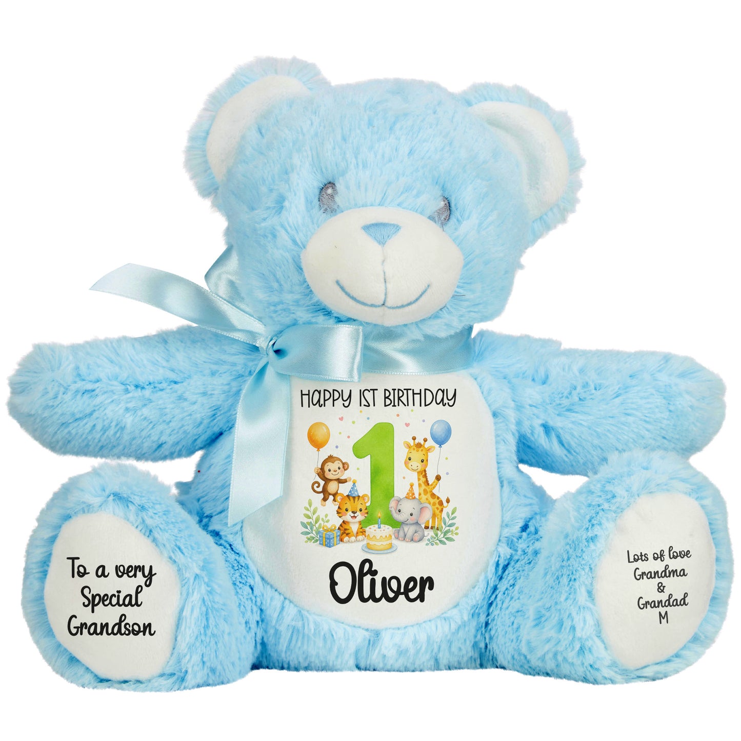 blue teddy bear personalised teddy bear
