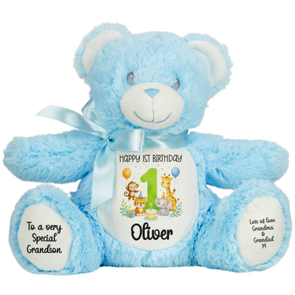 blue teddy bear personalised teddy bear