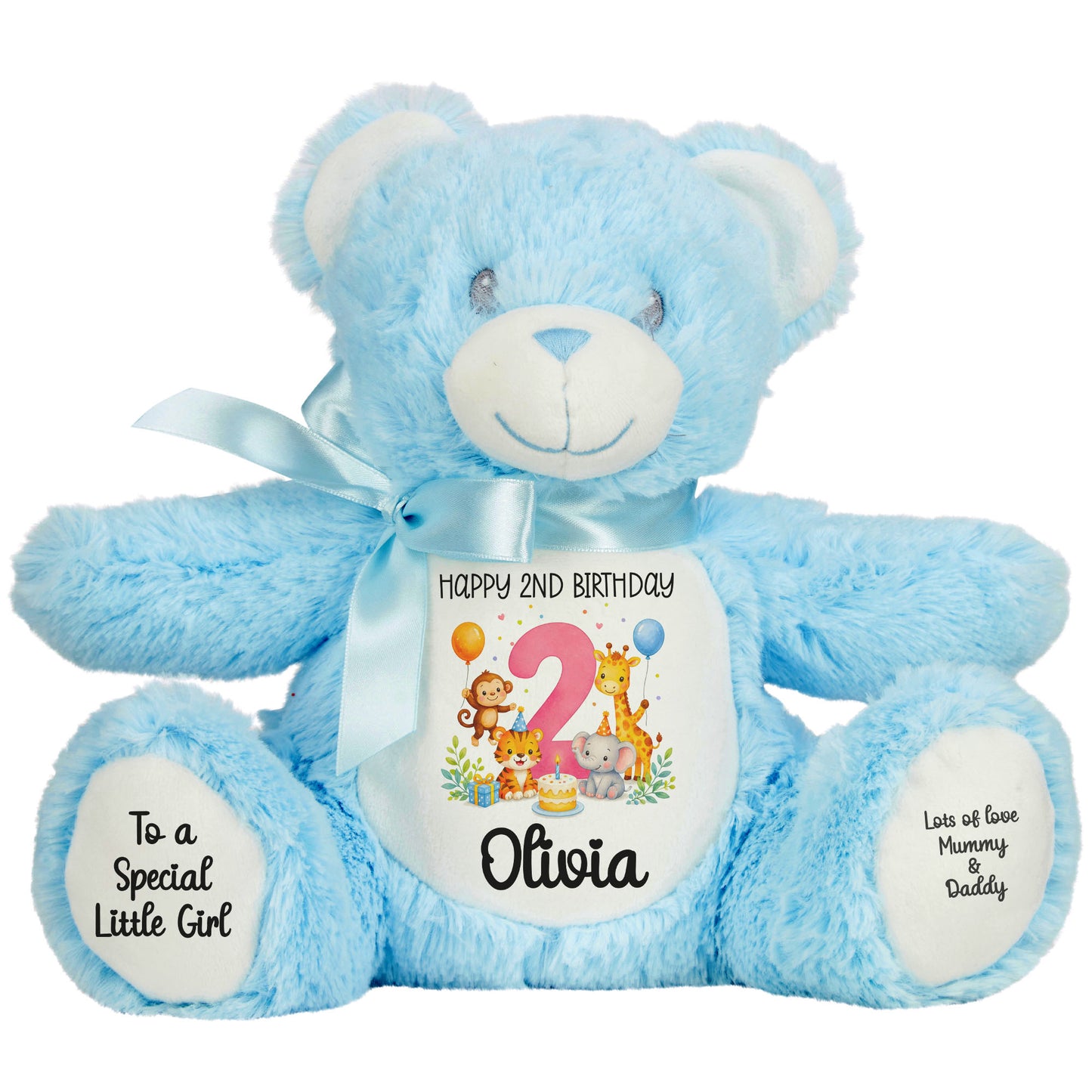 blue teddy bear personalised teddy bear