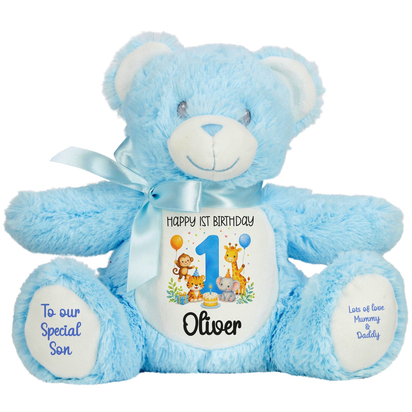 blue teddy bear personalised teddy bear