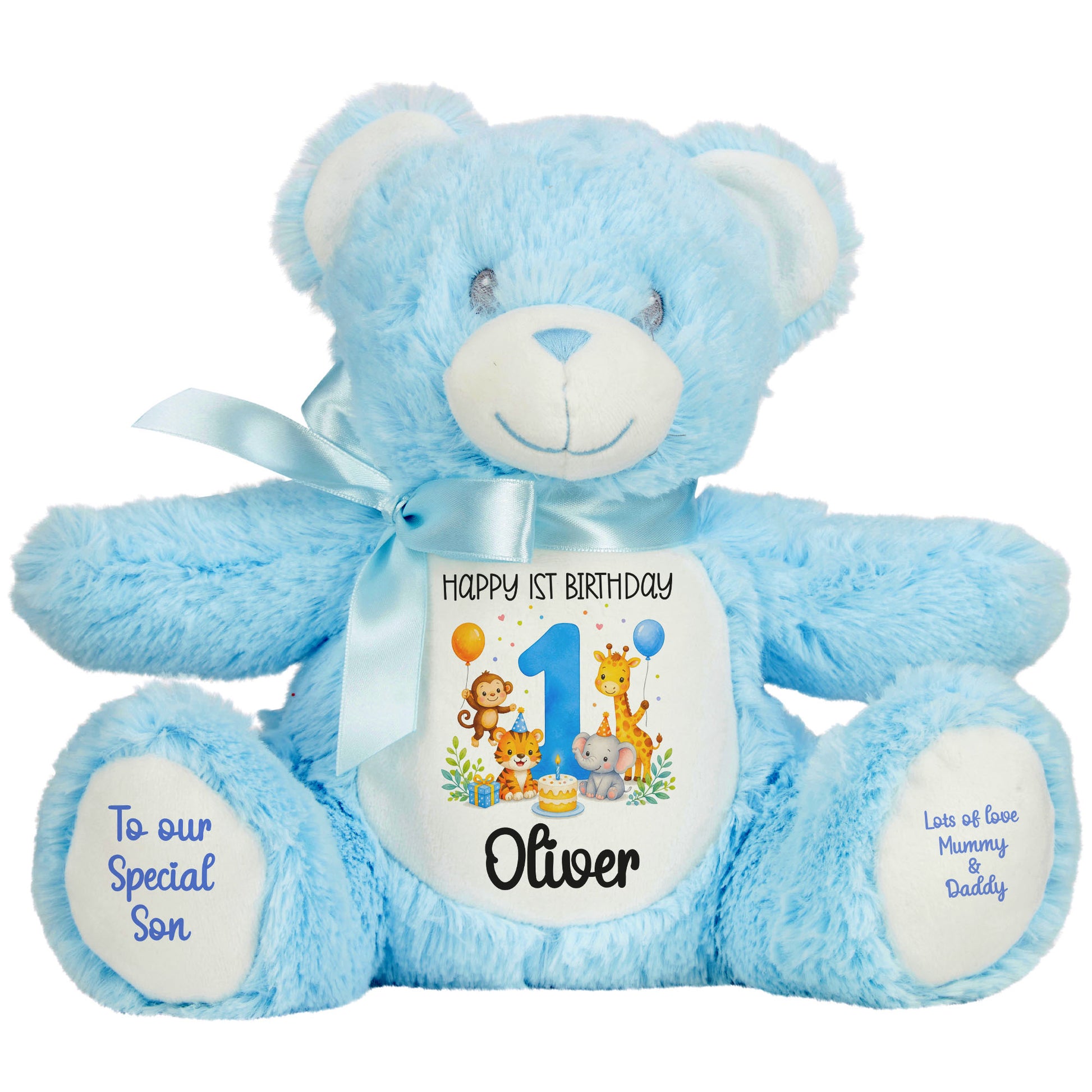 blue teddy bear personalised teddy bear
