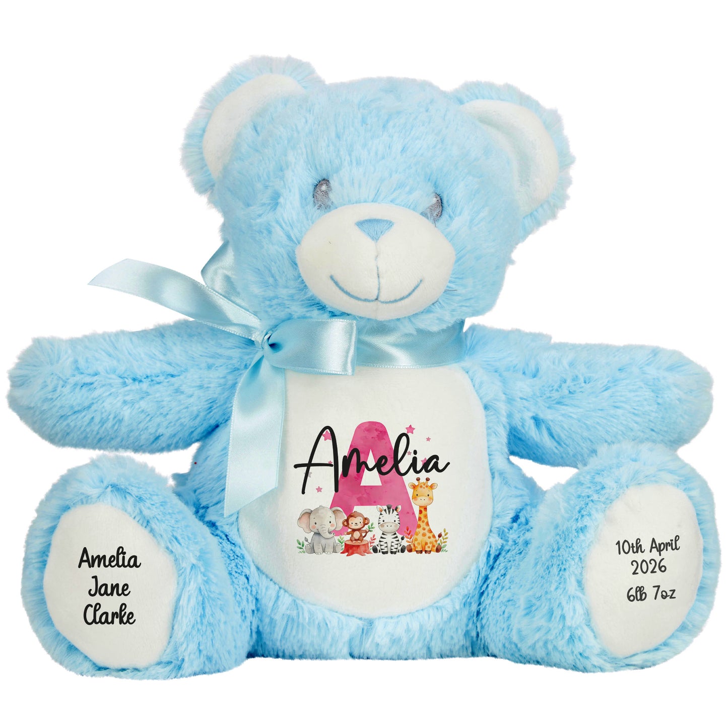 blue teddy bear personalised teddy bear