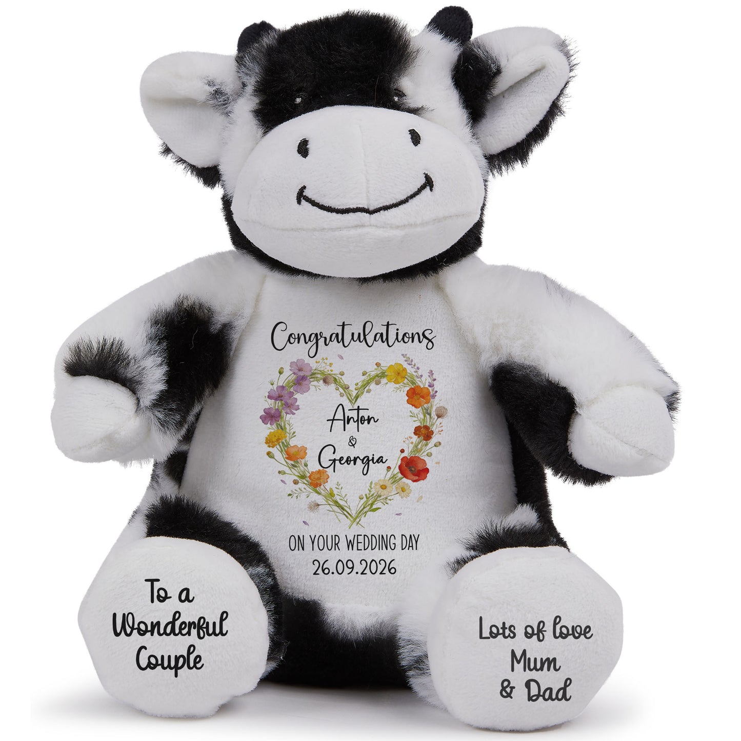 cow teddy personalised teddy bear