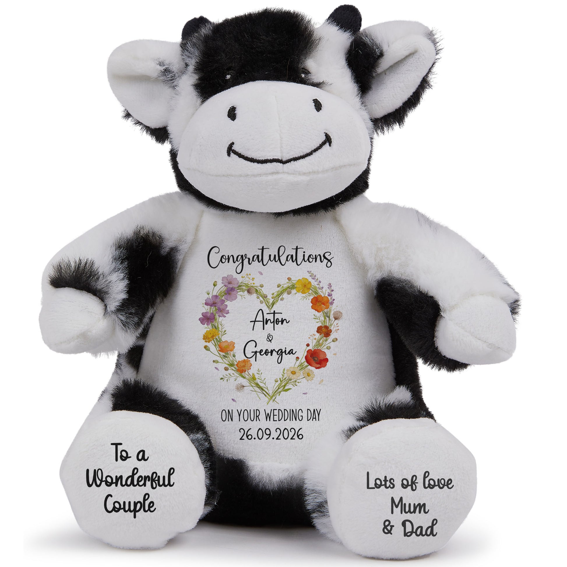 cow teddy personalised teddy bear