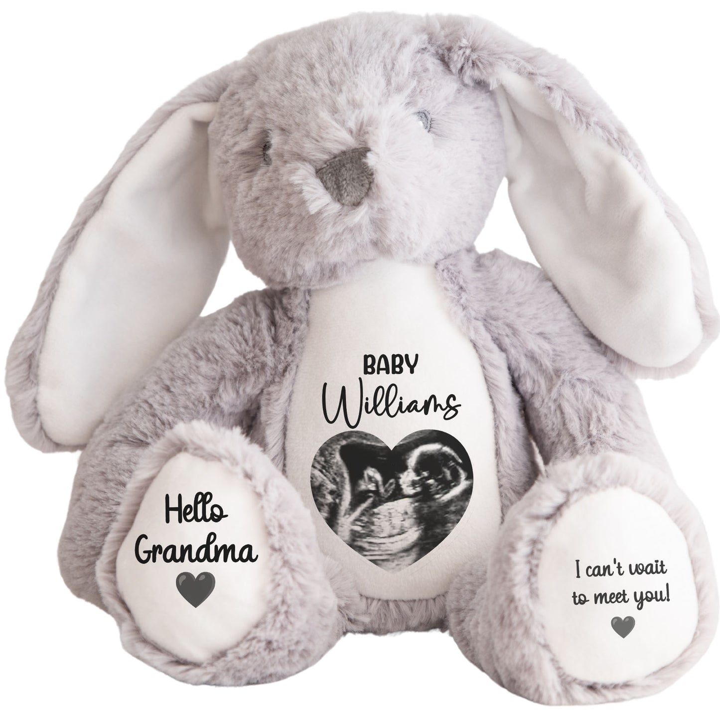 grey bunny teddy personalised teddy bear