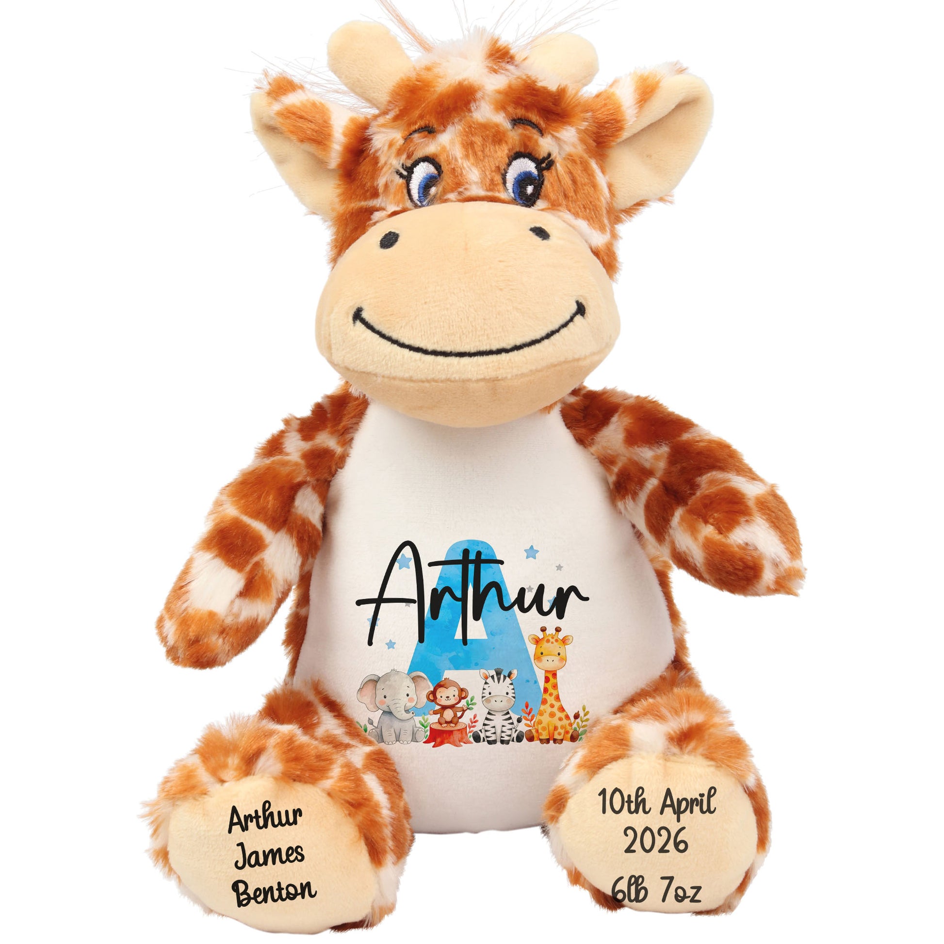giraffe teddy personalised teddy bear