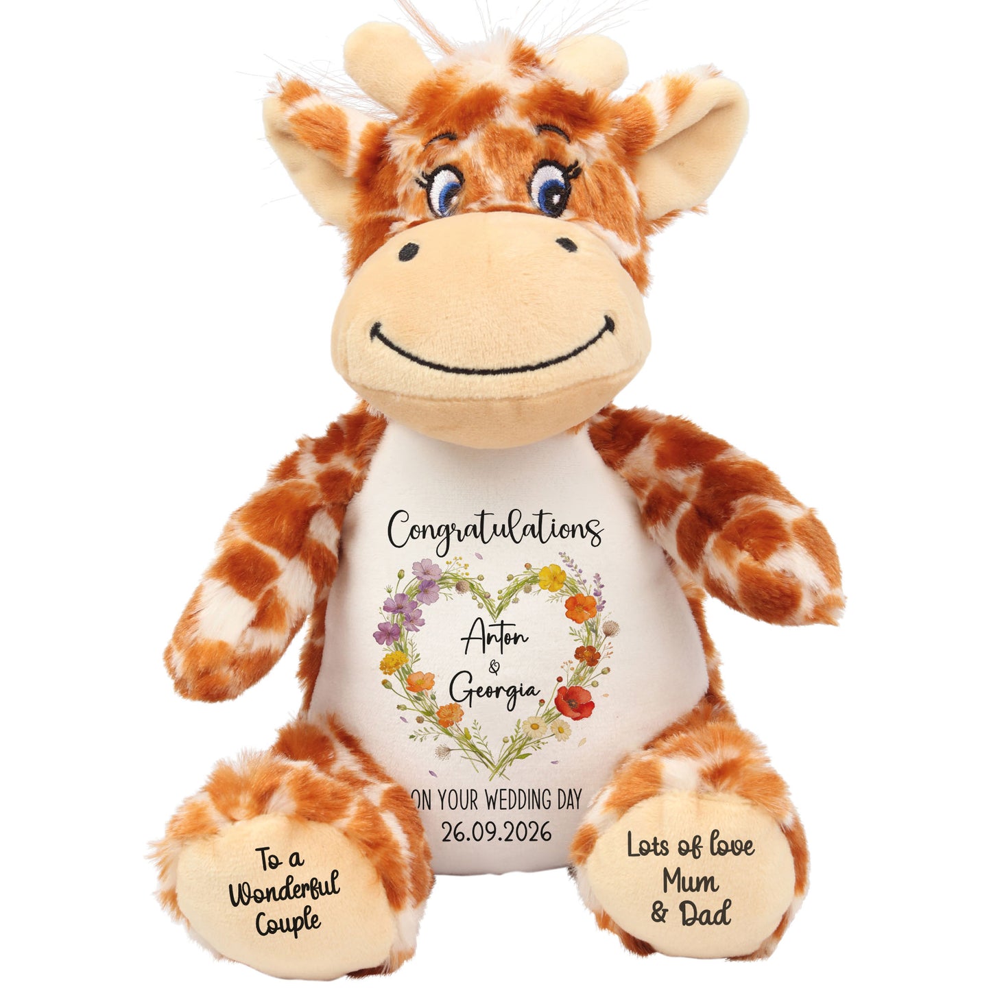 giraffe teddy personalised teddy bear