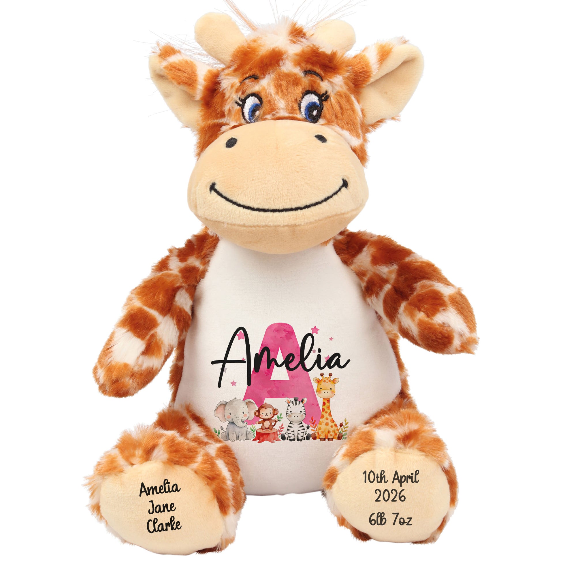 giraffe teddy personalised teddy bear
