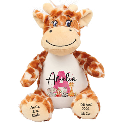 giraffe teddy personalised teddy bear