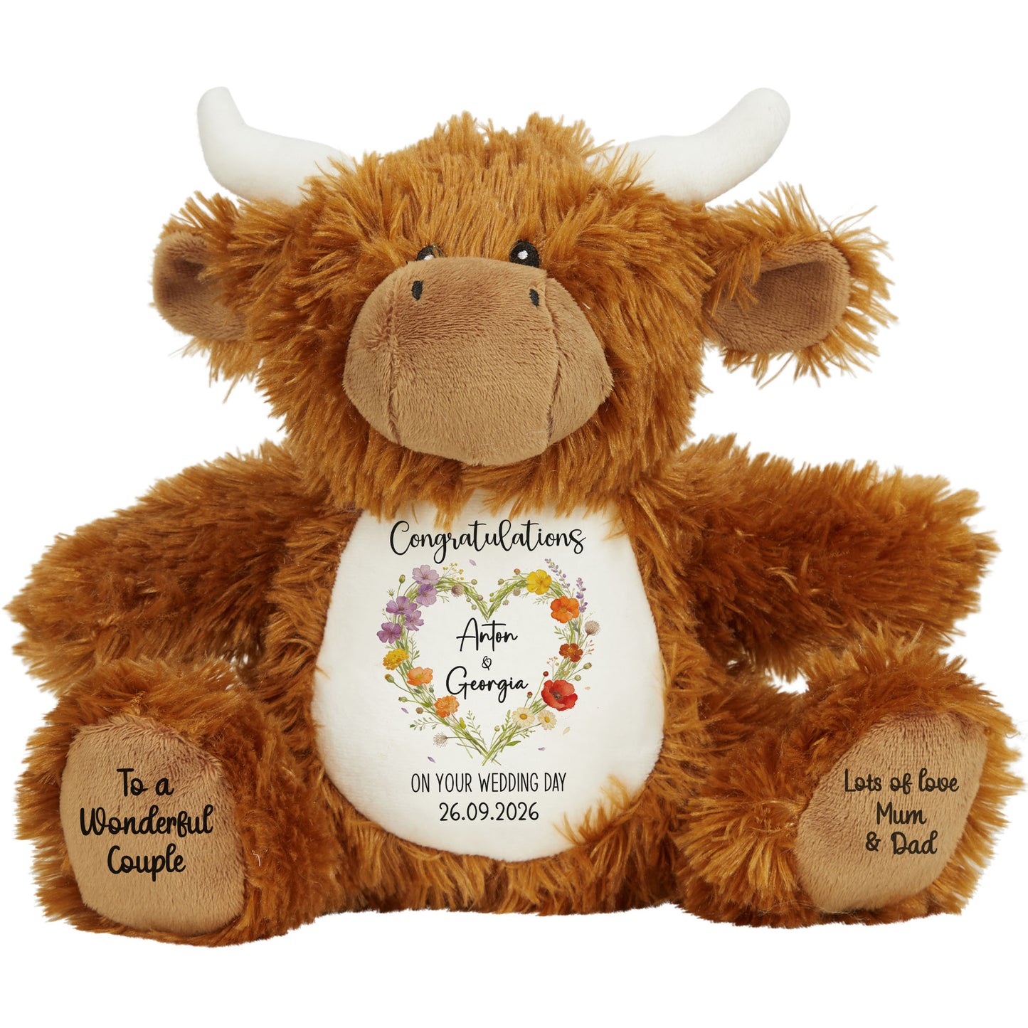 highland cow teddy personalised teddy bear