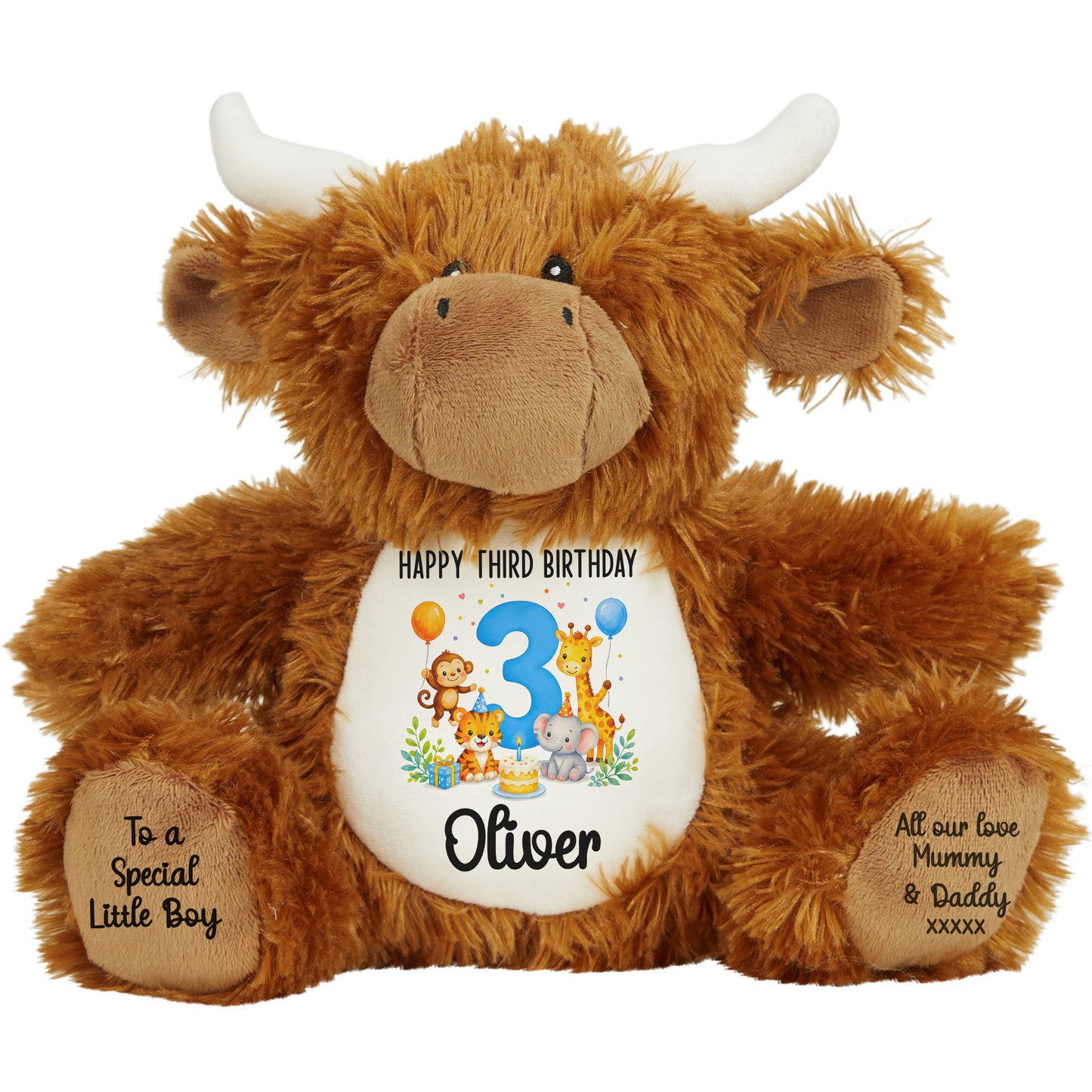 highland cow teddy personalised teddy bear