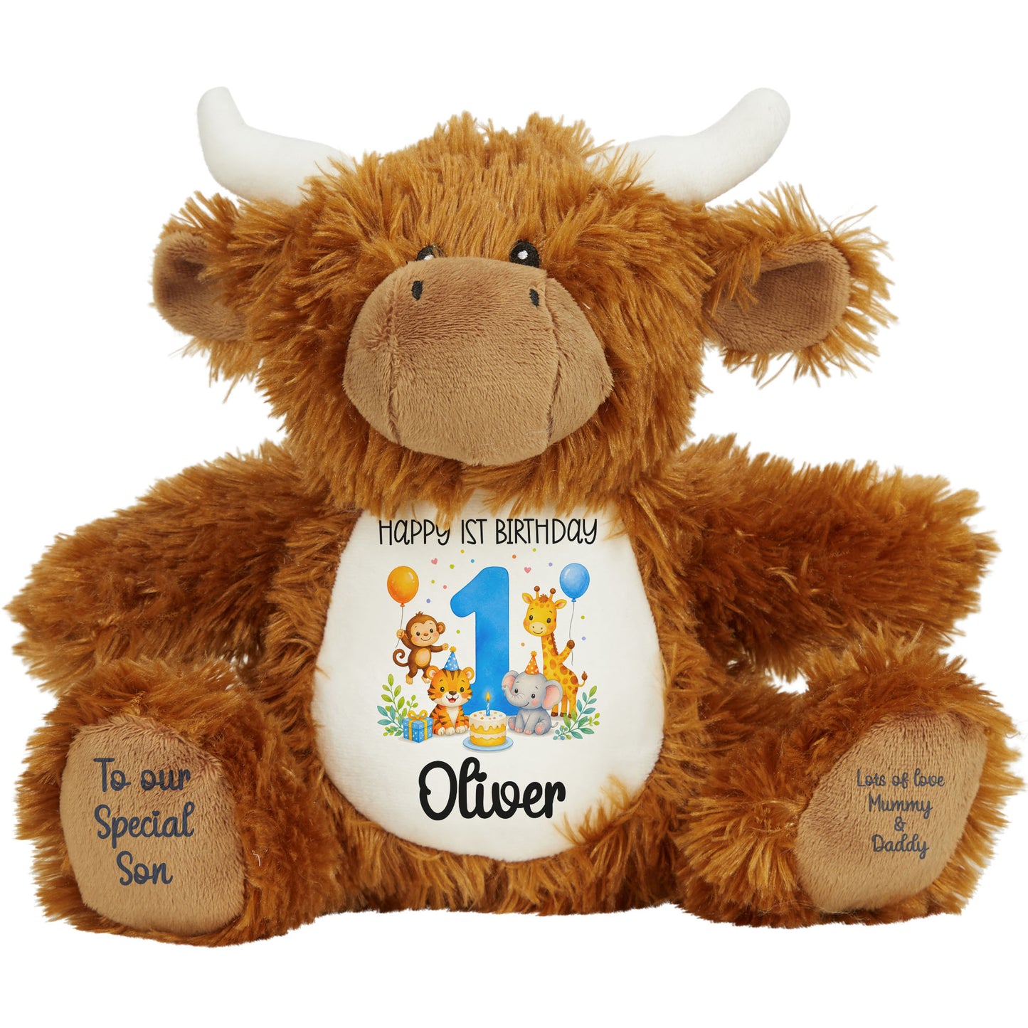 highland cow teddy personalised teddy bear