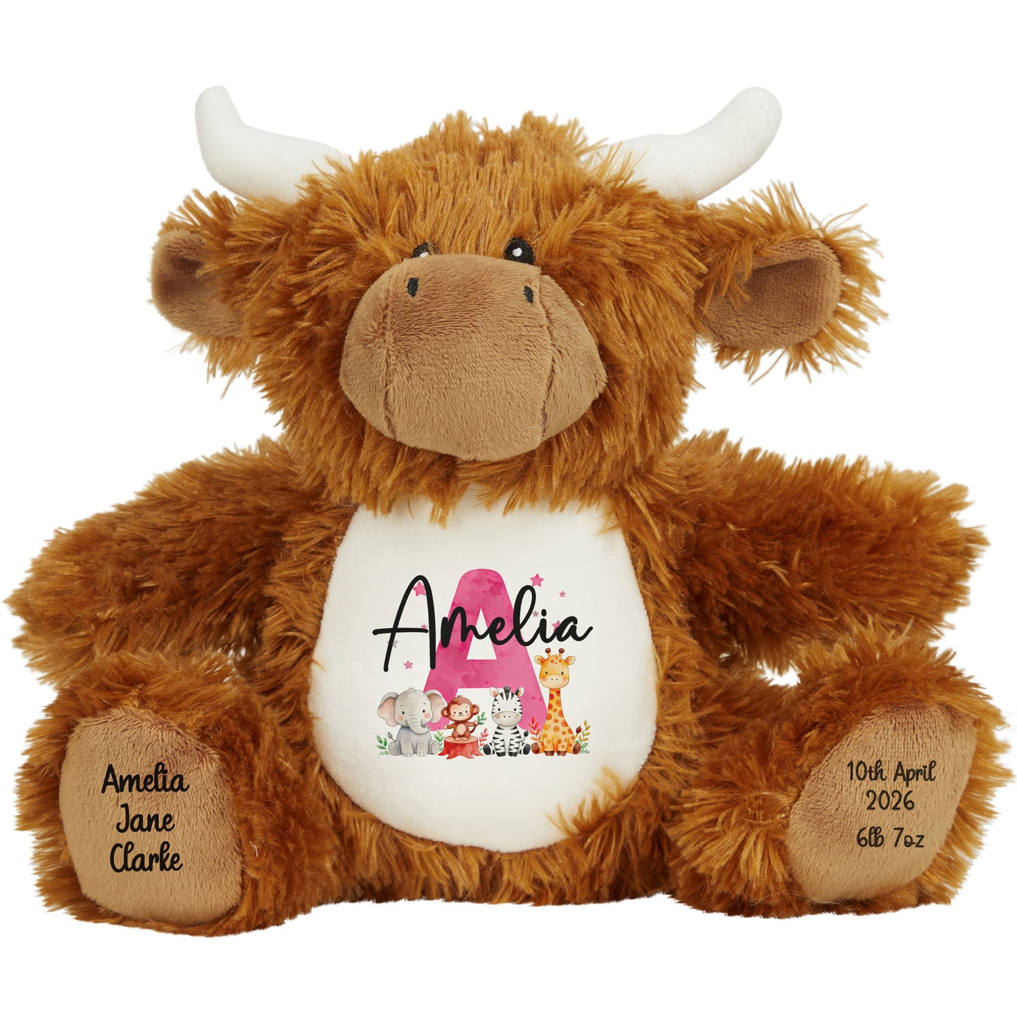 highland cow teddy personalised teddy bear