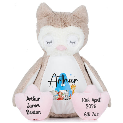 owl teddy personalised teddy bear